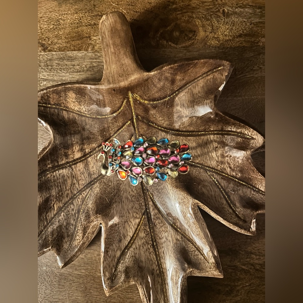 Vintage Y2K Multicolor Jeweled Peacock Bracelet With Hinged Cuff Gold Tone
